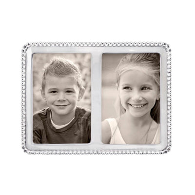 Mariposa Beaded 4" x 6" Double Frame Picture Frames Mariposa 