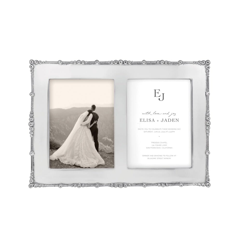 Mariposa Pearl Drop 5" x 7" Engravable Double Frame Picture Frames Mariposa 