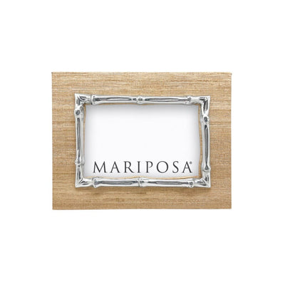 Mariposa Mallorca Faux Grasscloth and Bamboo 4" x 6" Frame Picture Frames Mariposa 