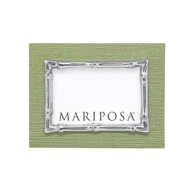 Mariposa Palma Faux Grasscloth and Bamboo 4" x 6" Frame Picture Frames Mariposa 