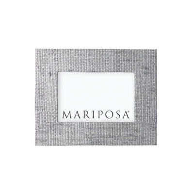 Mariposa Pale Gray Faux Grasscloth 4" x 6" Frame Picture Frames Mariposa 