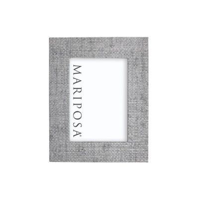 Mariposa Pale Gray Faux Grasscloth 5" x 7" Frame Picture Frames Mariposa 