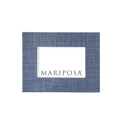Mariposa Heather Blue Faux Grasscloth 4" x 6" Frame Picture Frames Mariposa 