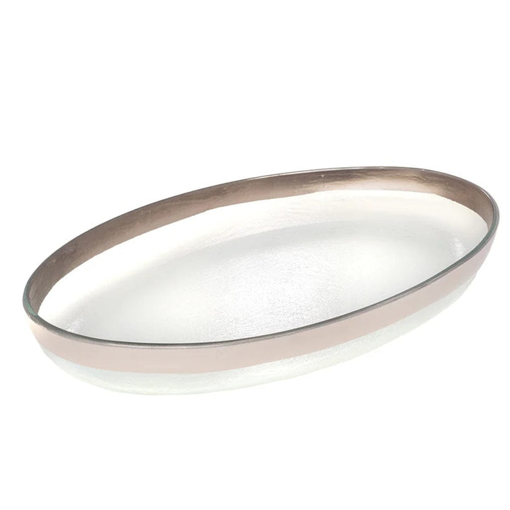 Annieglass Mod Large Oval Platter Dinnerware Annieglass Platinum 