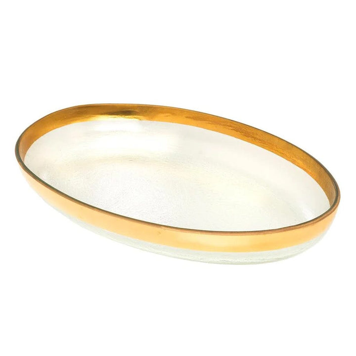 Annieglass Mod Large Oval Platter Dinnerware Annieglass Gold 