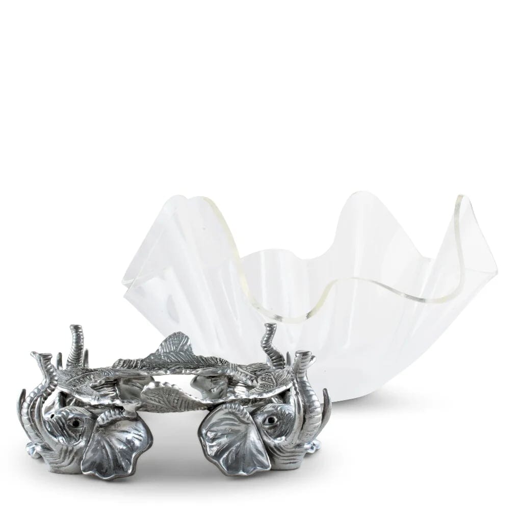 Arthur Court Acrylic Bowl 14 Inches - Elephant Stand Bowls Arthur Court 