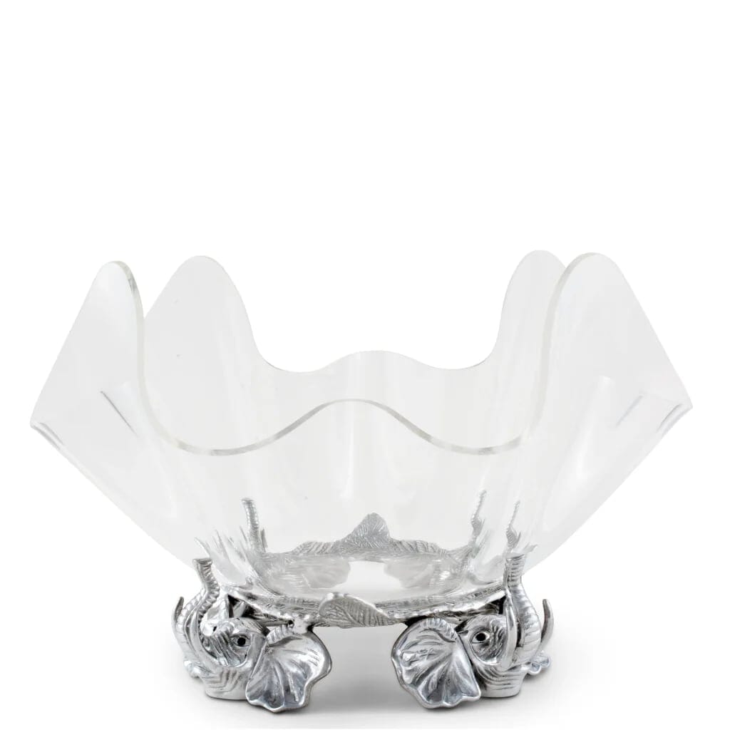 Arthur Court Acrylic Bowl 14 Inches - Elephant Stand Bowls Arthur Court 