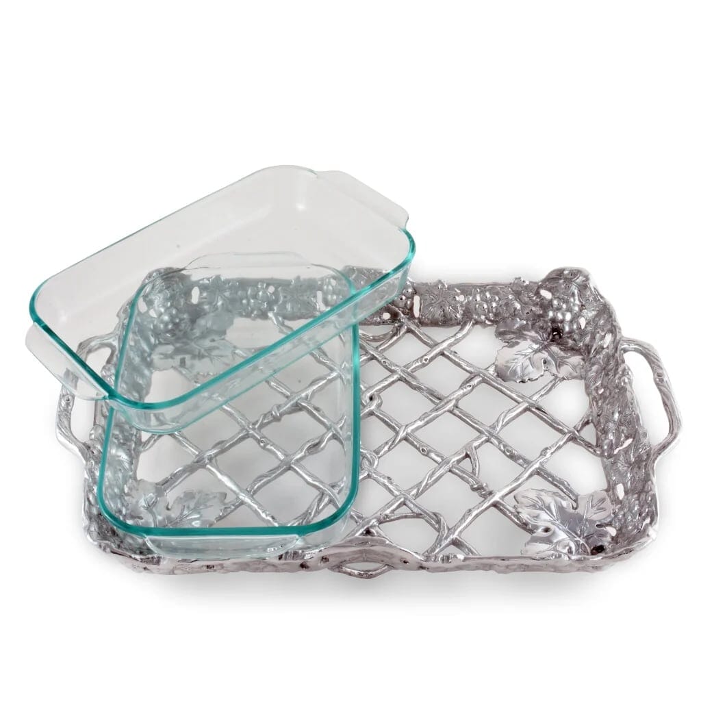 Arthur Court Pyrex Holder Double 2qt - Grape Servers Arthur Court 