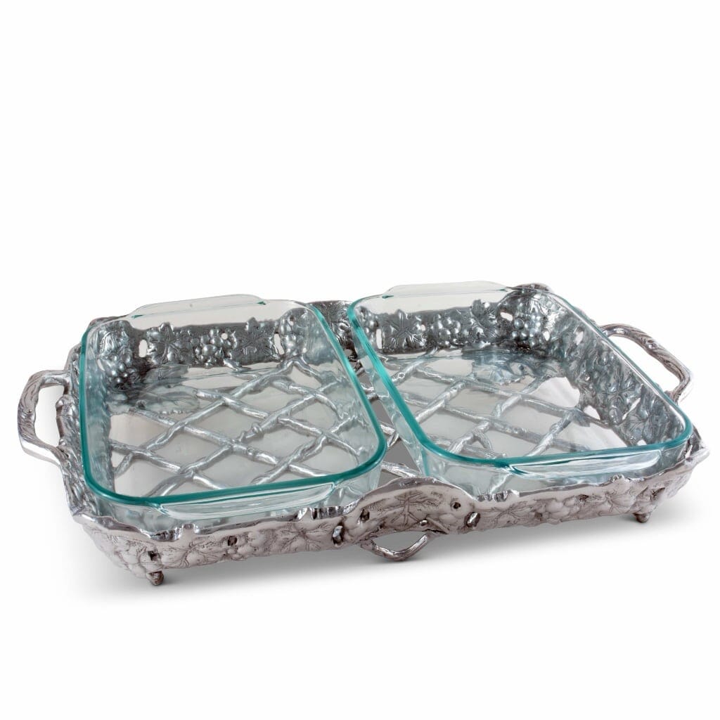 Arthur Court Pyrex Holder Double 2qt - Grape Servers Arthur Court 