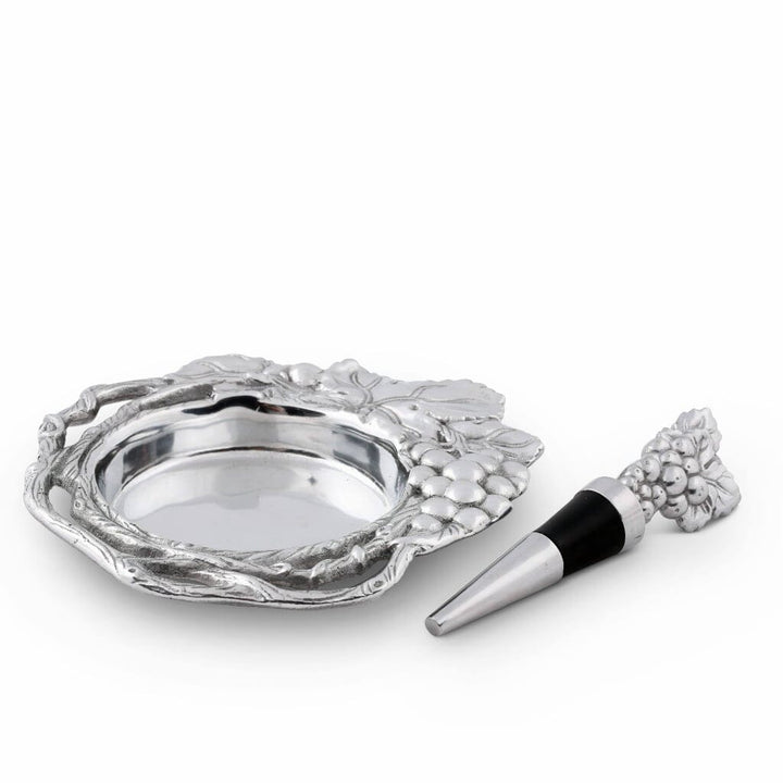 Arthur Court Wine Coaster and Stopper Set - Grape Barware Arthur Court 