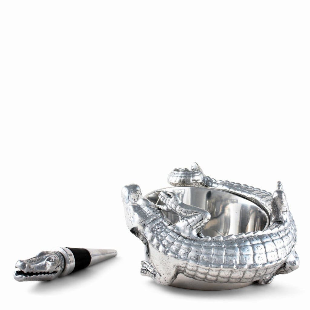 Arthur Court Wine Coaster and Stopper Set - Alligator Barware Arthur Court 