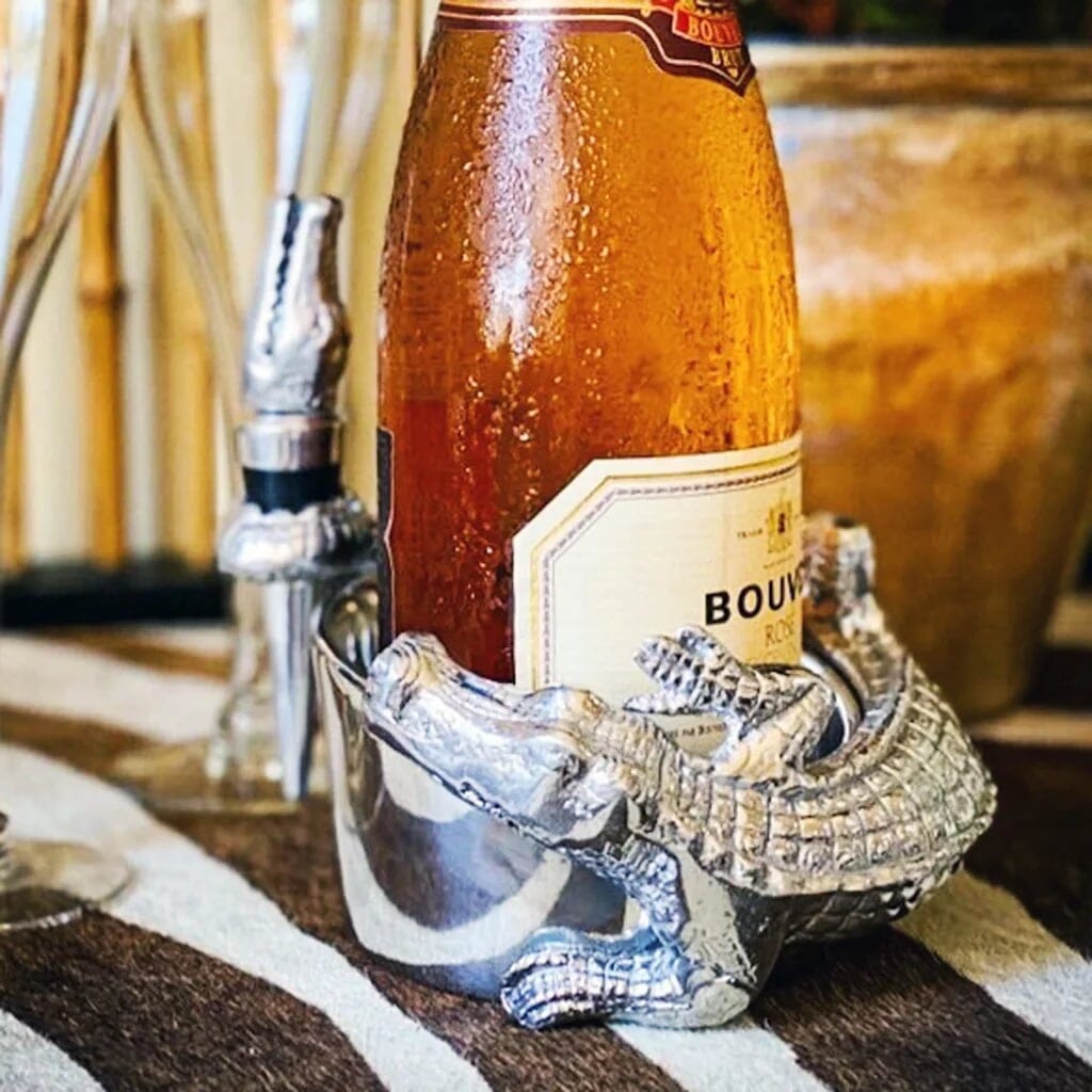 Arthur Court Wine Coaster and Stopper Set - Alligator Barware Arthur Court 