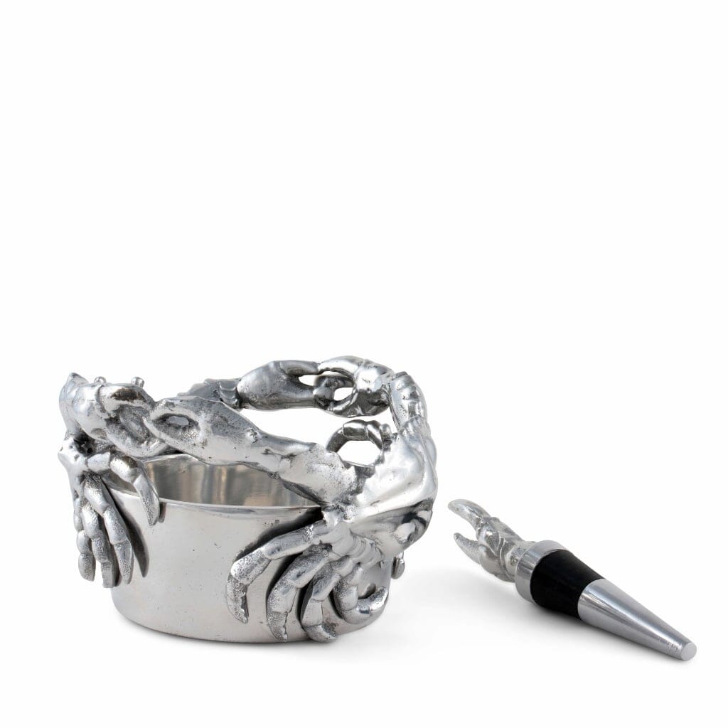 Arthur Court Wine Caddy and Stopper Set - Crab Barware Arthur Court 
