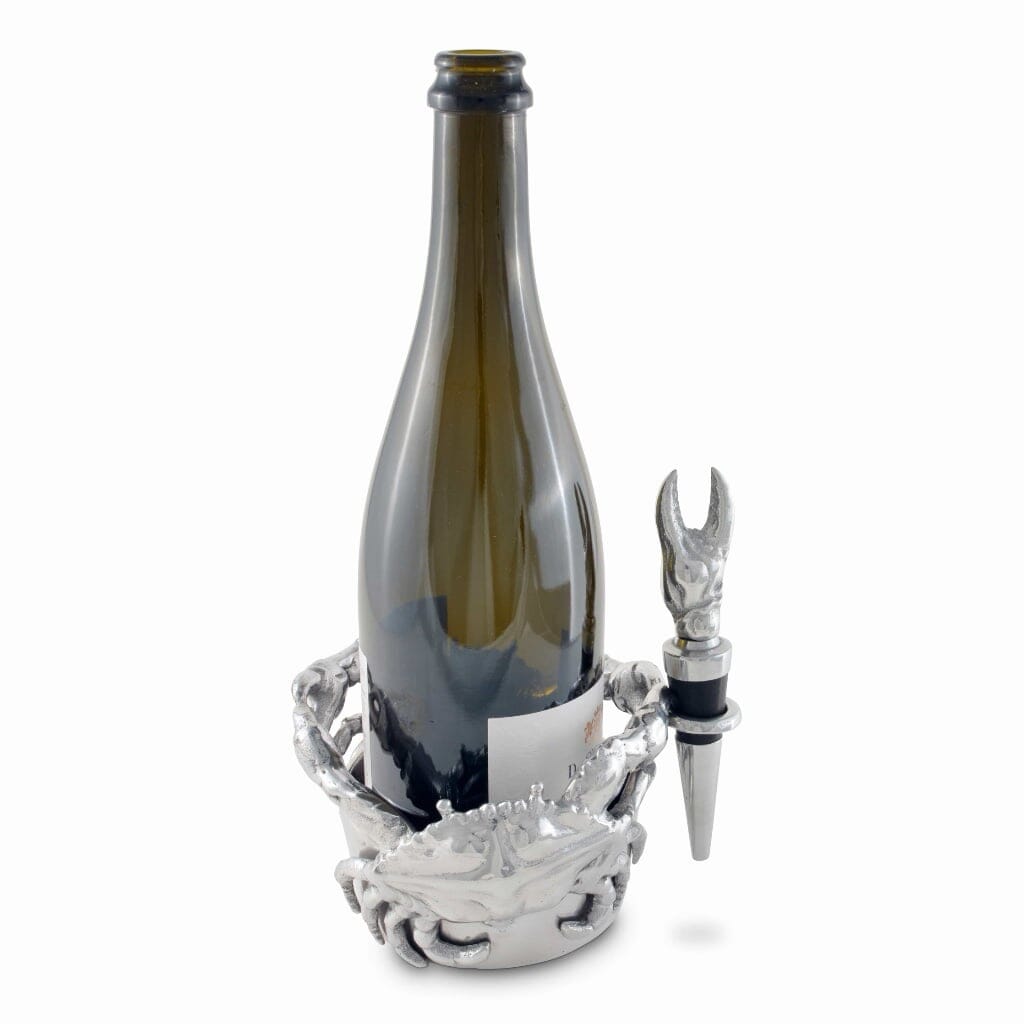Arthur Court Wine Caddy and Stopper Set - Crab Barware Arthur Court 