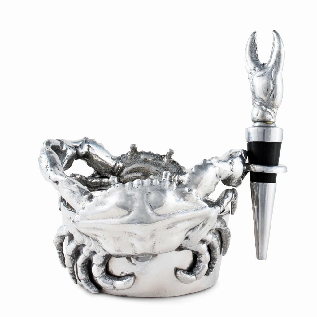 Arthur Court Wine Caddy and Stopper Set - Crab Barware Arthur Court 