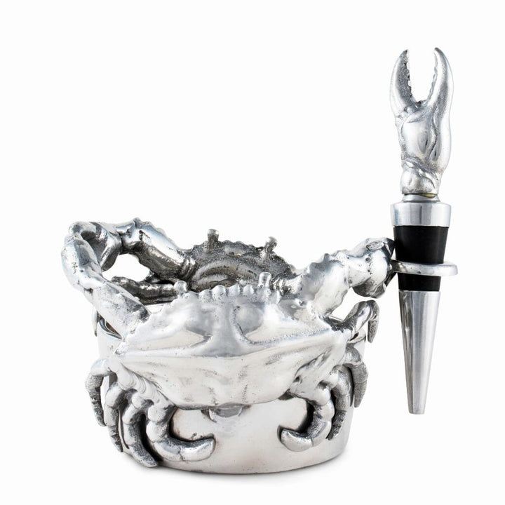 Arthur Court Wine Caddy and Stopper Set - Crab Barware Arthur Court 