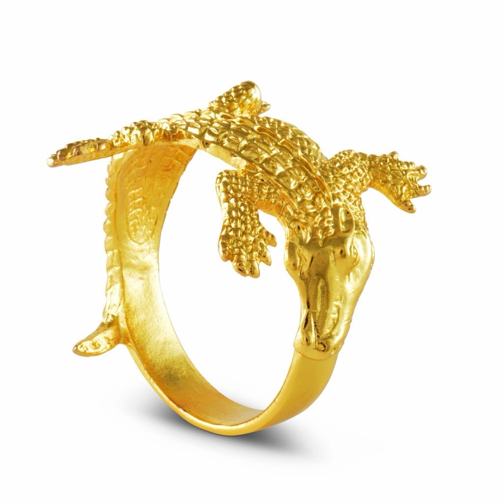 Arthur Court Napkin Rings - Gold Alligator Dinnerware Arthur Court 