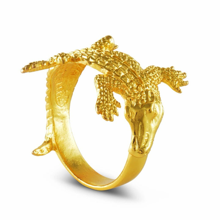 Arthur Court Napkin Rings - Gold Alligator Dinnerware Arthur Court 