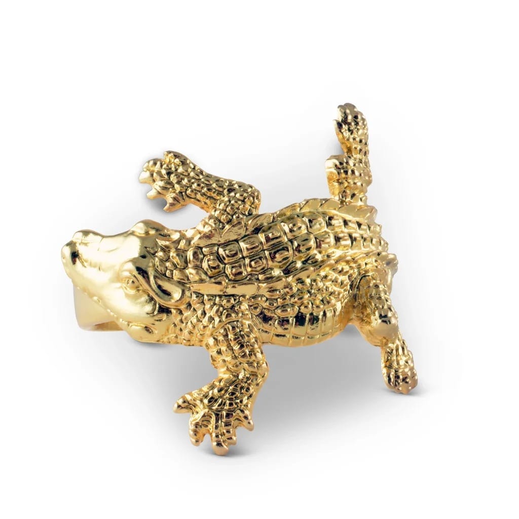 Arthur Court Napkin Rings - Gold Alligator Dinnerware Arthur Court 