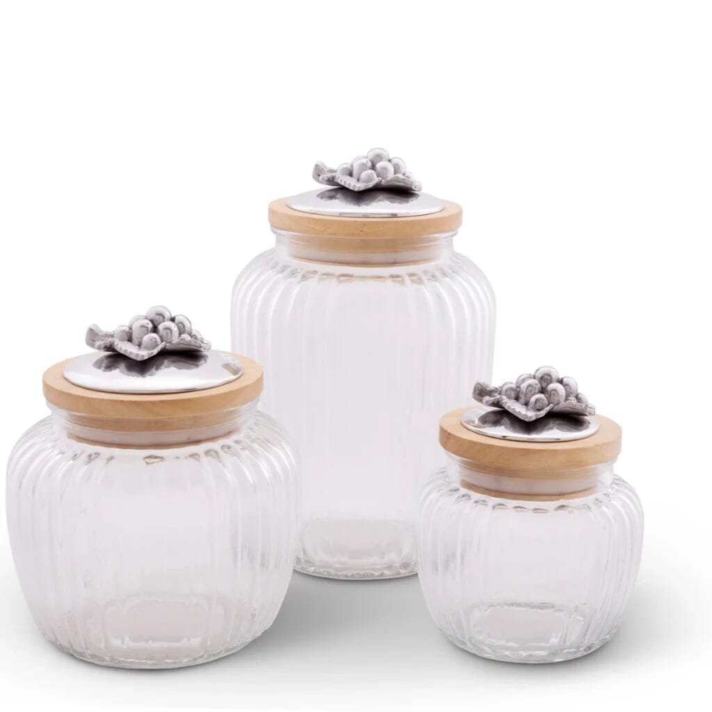 Arthur Court Glass Canister Set of 3 - Grape Dinnerware Arthur Court 