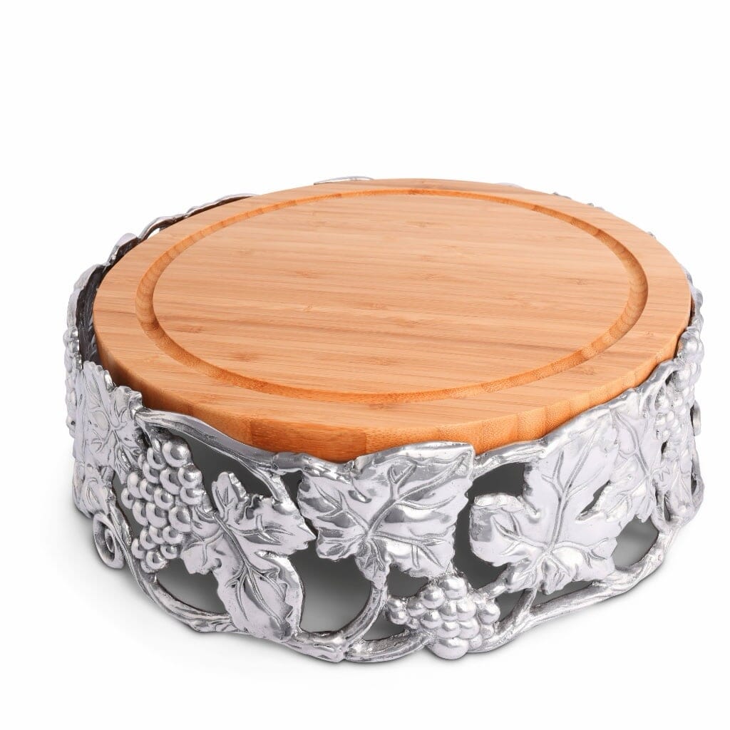 Arthur Court Wood Cheese Pedestal 13 Inches - Grape Servers Arthur Court 