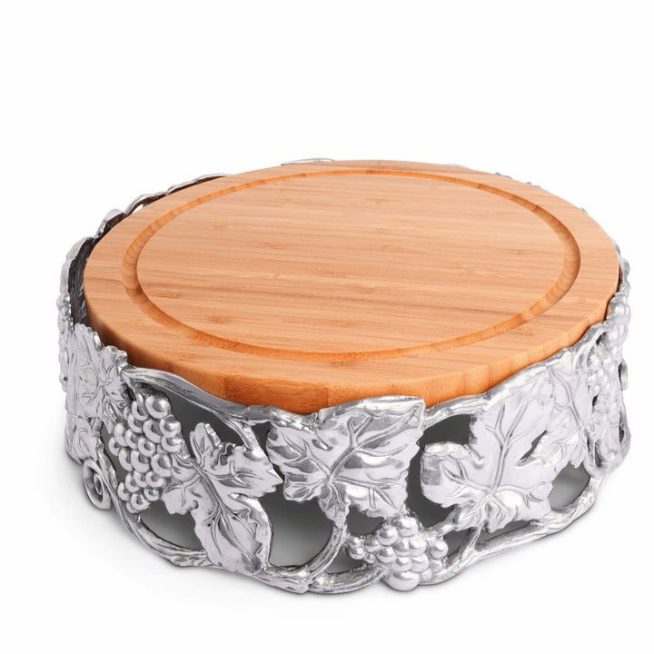 Arthur Court Wood Cheese Pedestal 13 Inches - Grape Servers Arthur Court 
