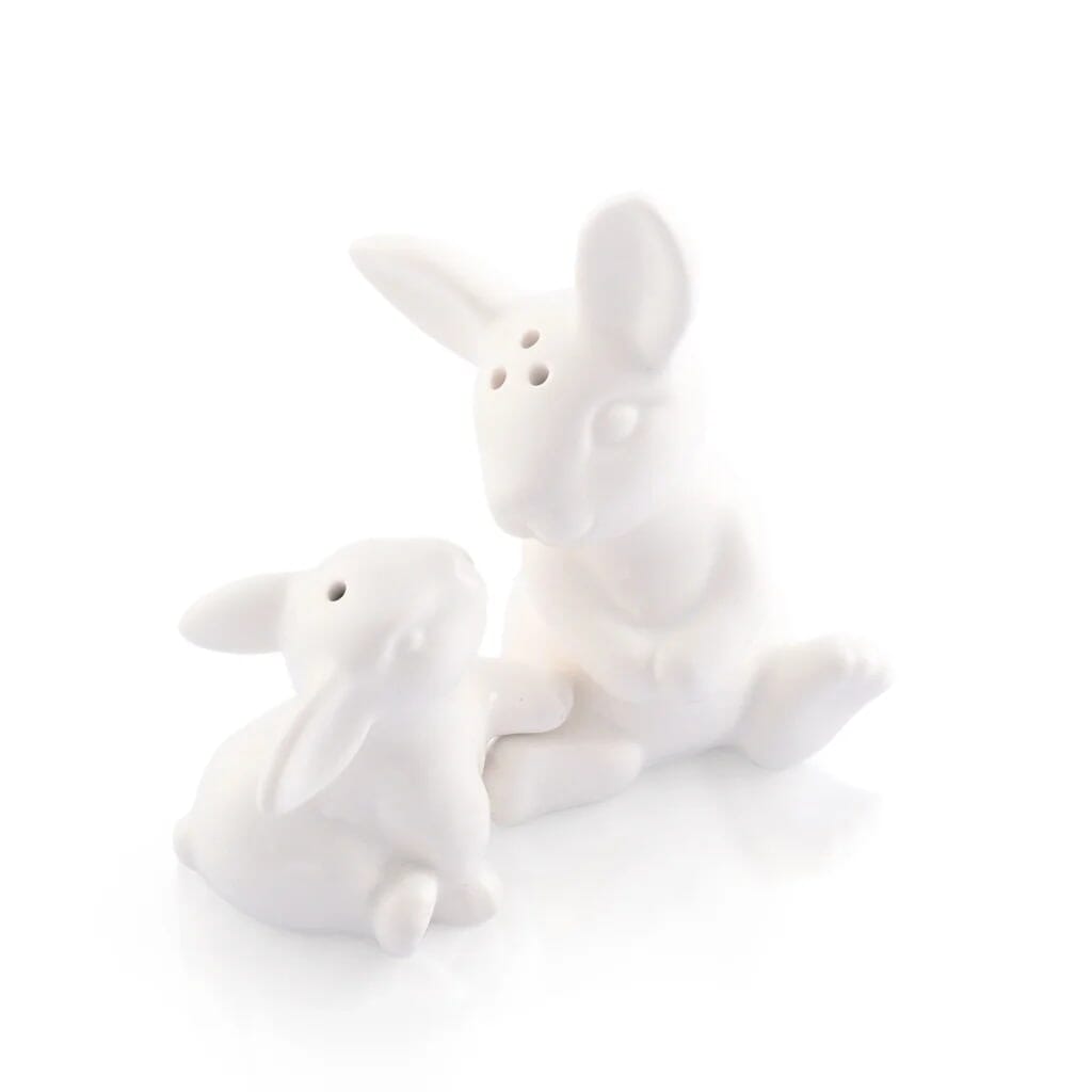 Arthur Court Salt and Pepper - Stoneware Mom and Baby Bunny Salt & Pepper Arthur Court 