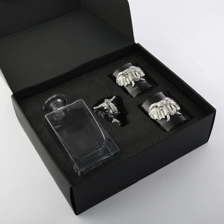 Arthur Court Decanter Set with Glasses (2) - Elephant Barware Arthur Court 