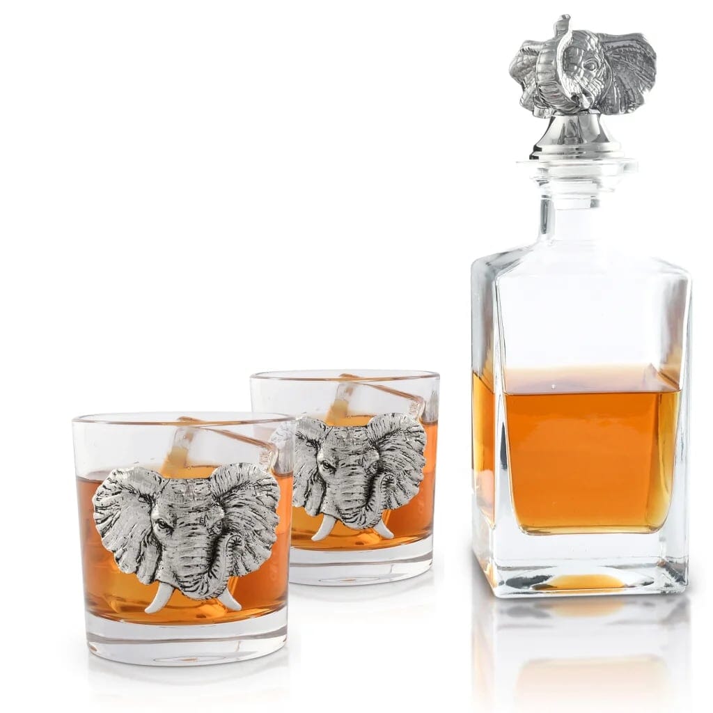 Arthur Court Decanter Set with Glasses (2) - Elephant Barware Arthur Court 