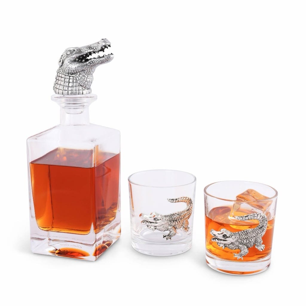 Arthur Court Decanter Set with Glasses (2) - Alligator Barware Arthur Court 