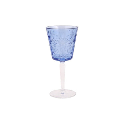 Vietri Barocco Wine Glass Drinkware Vietri Cobalt 