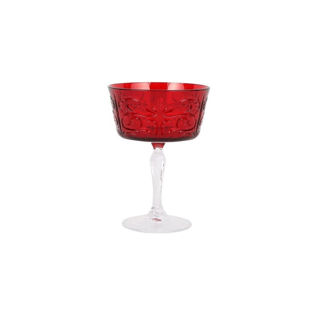 Vietri Barocco Coupe Champagne Glass Drinkware Vietri Ruby 