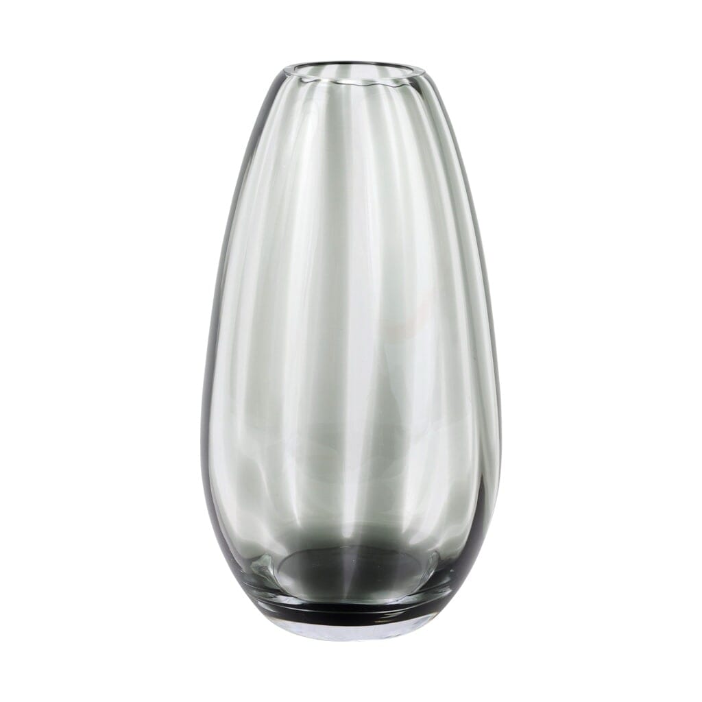 Vietri Bolla Glass Gray Medium Pleated Vase Vases Vietri 
