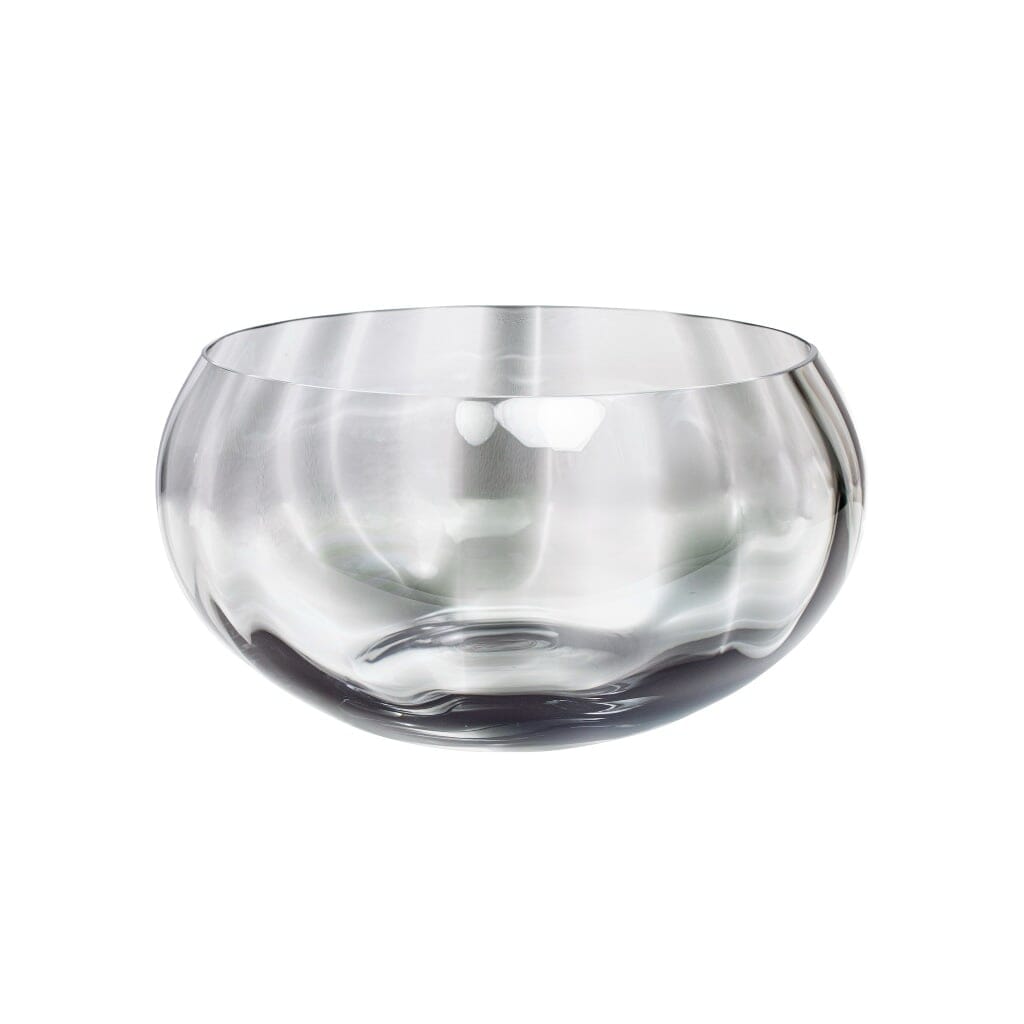 Vietri Bolla Glass Gray Pleated Centerpiece Bowls Vietri 