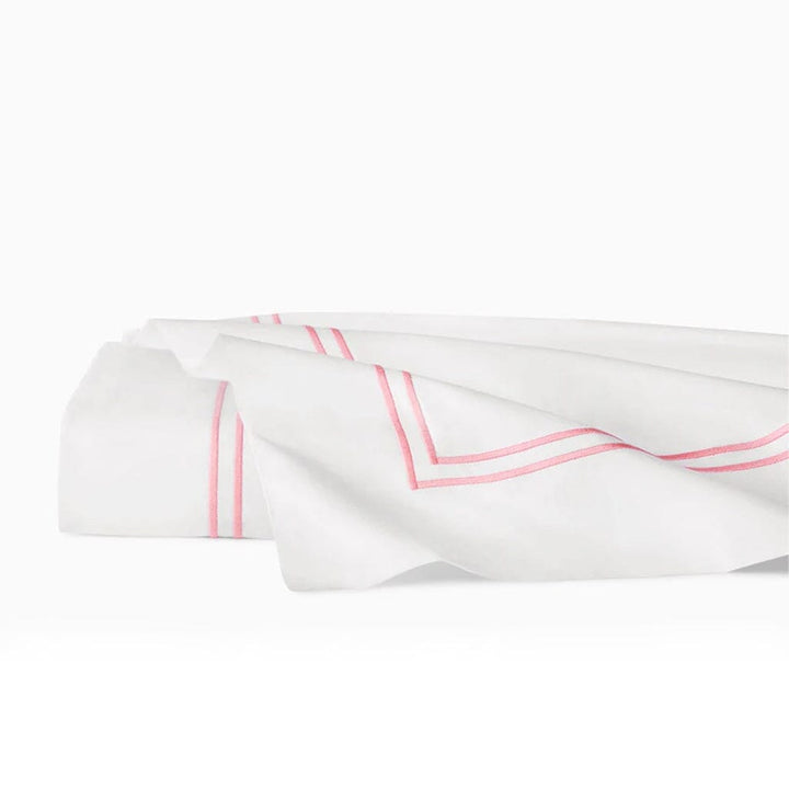 Sferra Grande Hotel Twin Flat Sheet 74" x 114" Bedding Sferra WHITE/PINK 