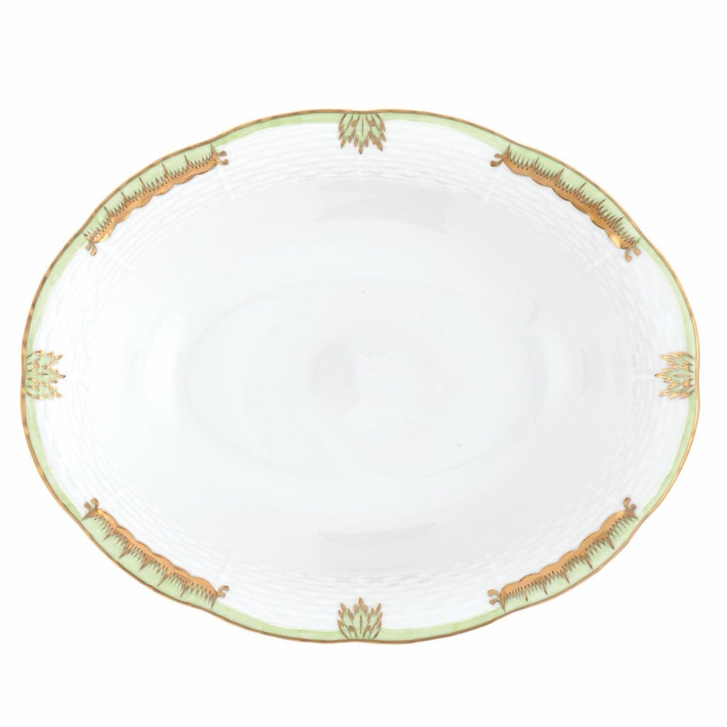 Herend Princess Victoria Oval Vegetable Dish Dinnerware Herend Green 