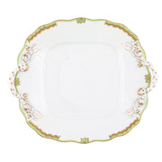 Herend Princess Victoria Square Cake Plate With Handles Dinnerware Herend Green 