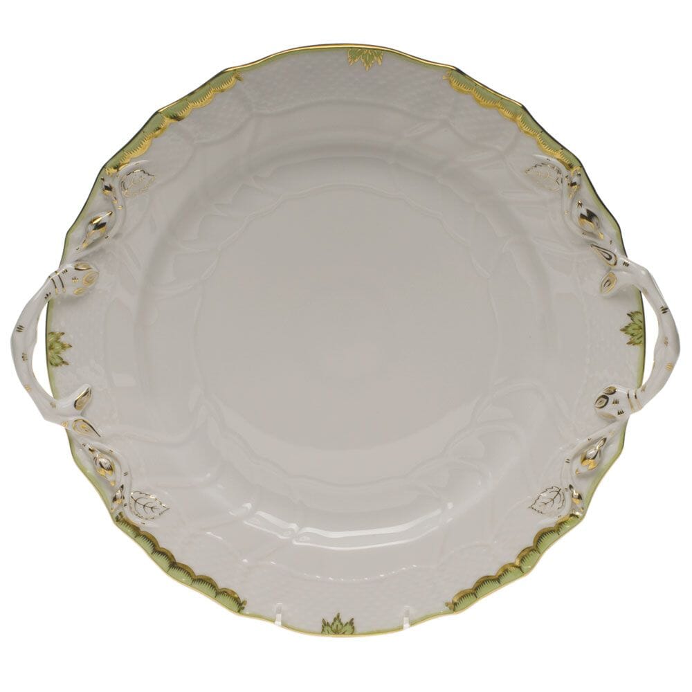 Herend Princess Victoria Chop Plate With Handles Dinnerware Herend Green 