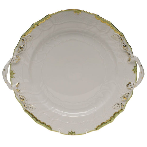 Herend Princess Victoria Chop Plate With Handles Dinnerware Herend Green 