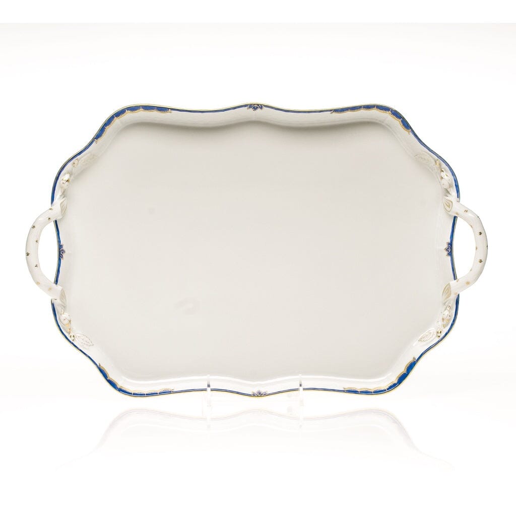 Herend Princess Victoria Rectangular Tray With Branch Handles – Fine ...