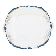Herend Princess Victoria Square Cake Plate With Handles Dinnerware Herend Blue 