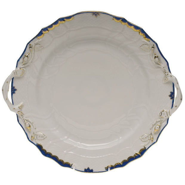 Herend Princess Victoria Chop Plate With Handles Dinnerware Herend Blue 