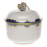 Herend Princess Victoria Covered Sugar With Rose Dinnerware Herend Blue 