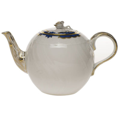 Herend Princess Victoria Tea Pot With Rose Dinnerware Herend Blue 