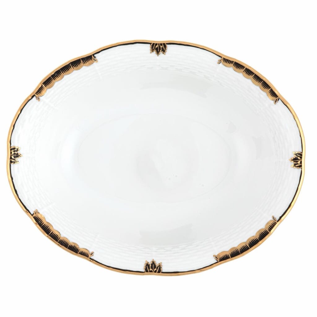 Herend Princess Victoria Oval Vegetable Dish Dinnerware Herend Black 
