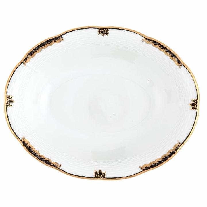 Herend Princess Victoria Oval Vegetable Dish Dinnerware Herend Black 