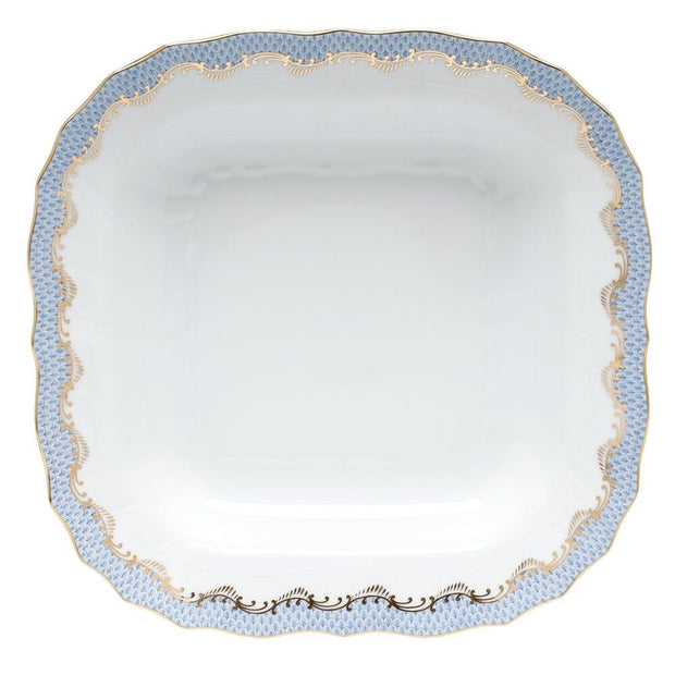 Herend Fish Scale Square Fruit Dish Dinnerware Herend Light Blue 