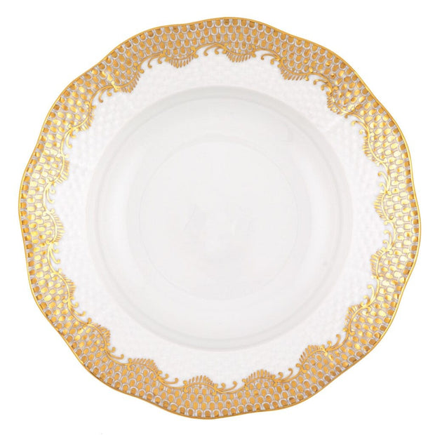 Herend Fish Scale Rim Soup Plate Dinnerware Herend Gold 