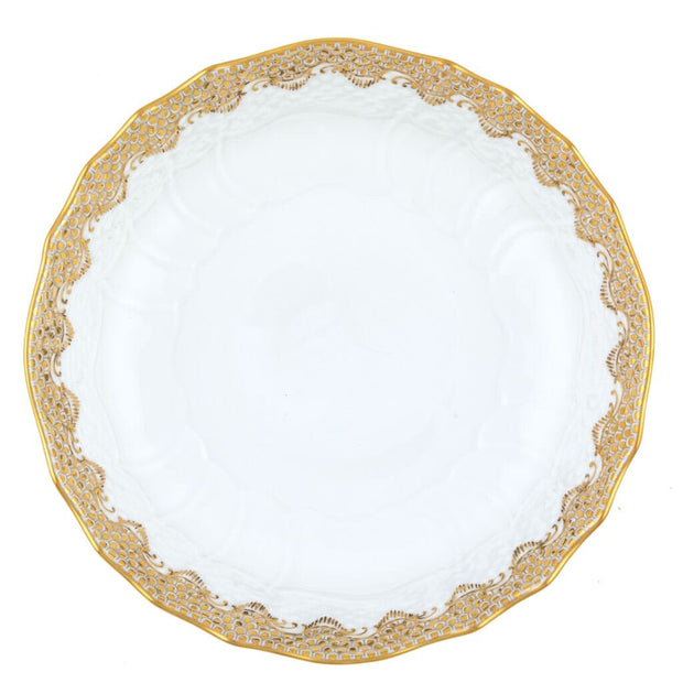 Herend Fish Scale Scalloped Dinner Bowl Dinnerware Herend Gold 