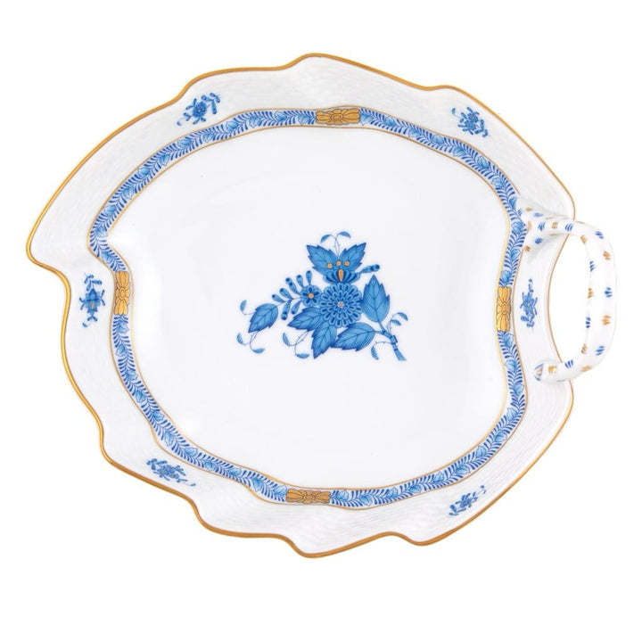 Herend Chinese Bouquet Leaf Dish - 7.75 In Dinnerware Herend Blue